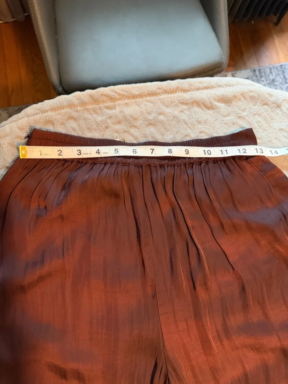 Camila Coelho Wide-Leg Tie Hem Pants in Brown